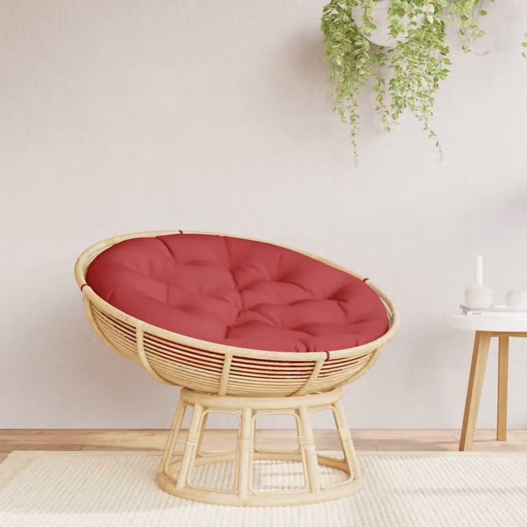 vidaXL Cuscino Rotondo Rosso Vino in Tessuto Oxford, Impermeabile e Traspirante, Ø 100 x 11 cm