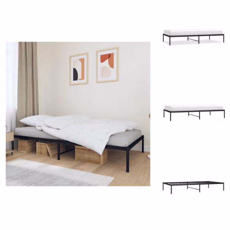 vidaXL Struttura letto in metallo nero 107x203 cm - Letti e strutture letto