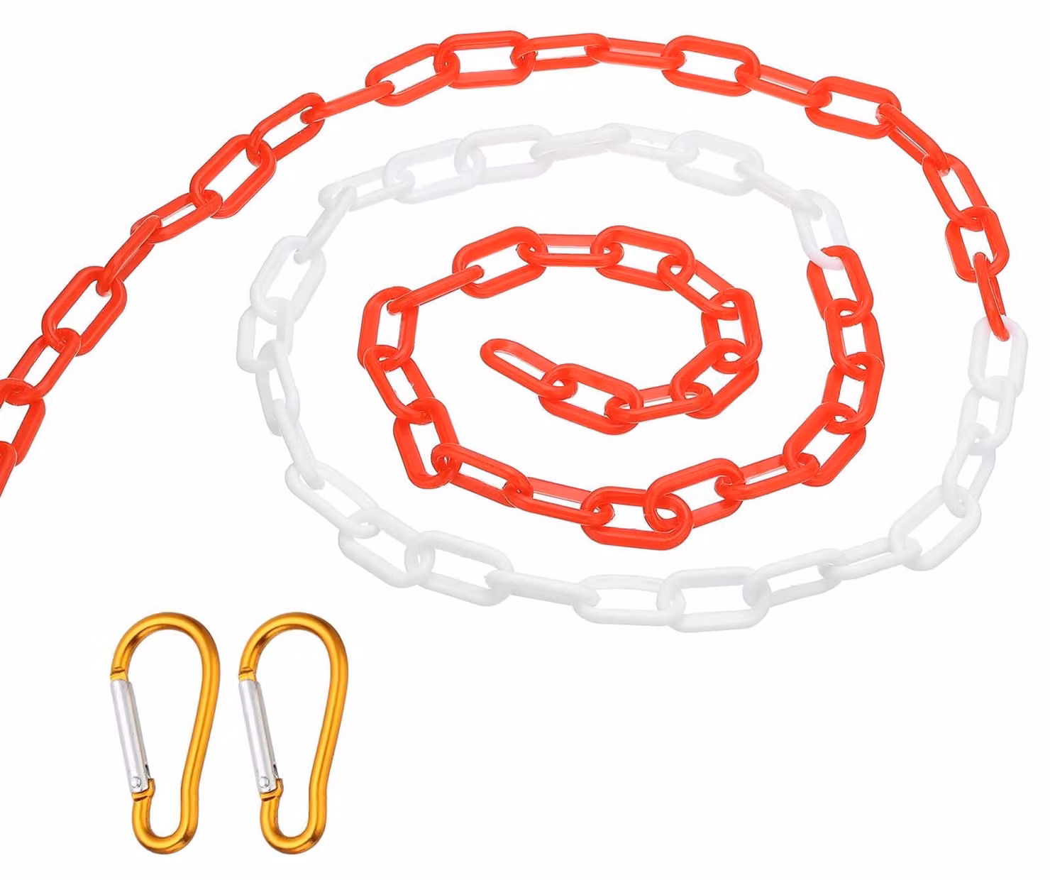 Catena di delimitazione in plastica, 3 metri, rosso e bianco, con 2 ganci magnetici