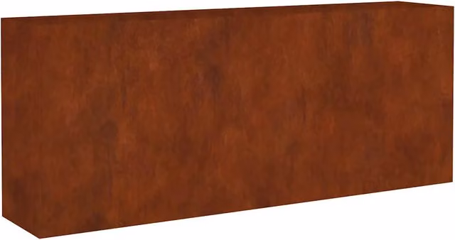 Fioriera Rialzata da Giardino in Acciaio Corten Marrone L: 200 cm, P: 40 cm, H: 80 cm