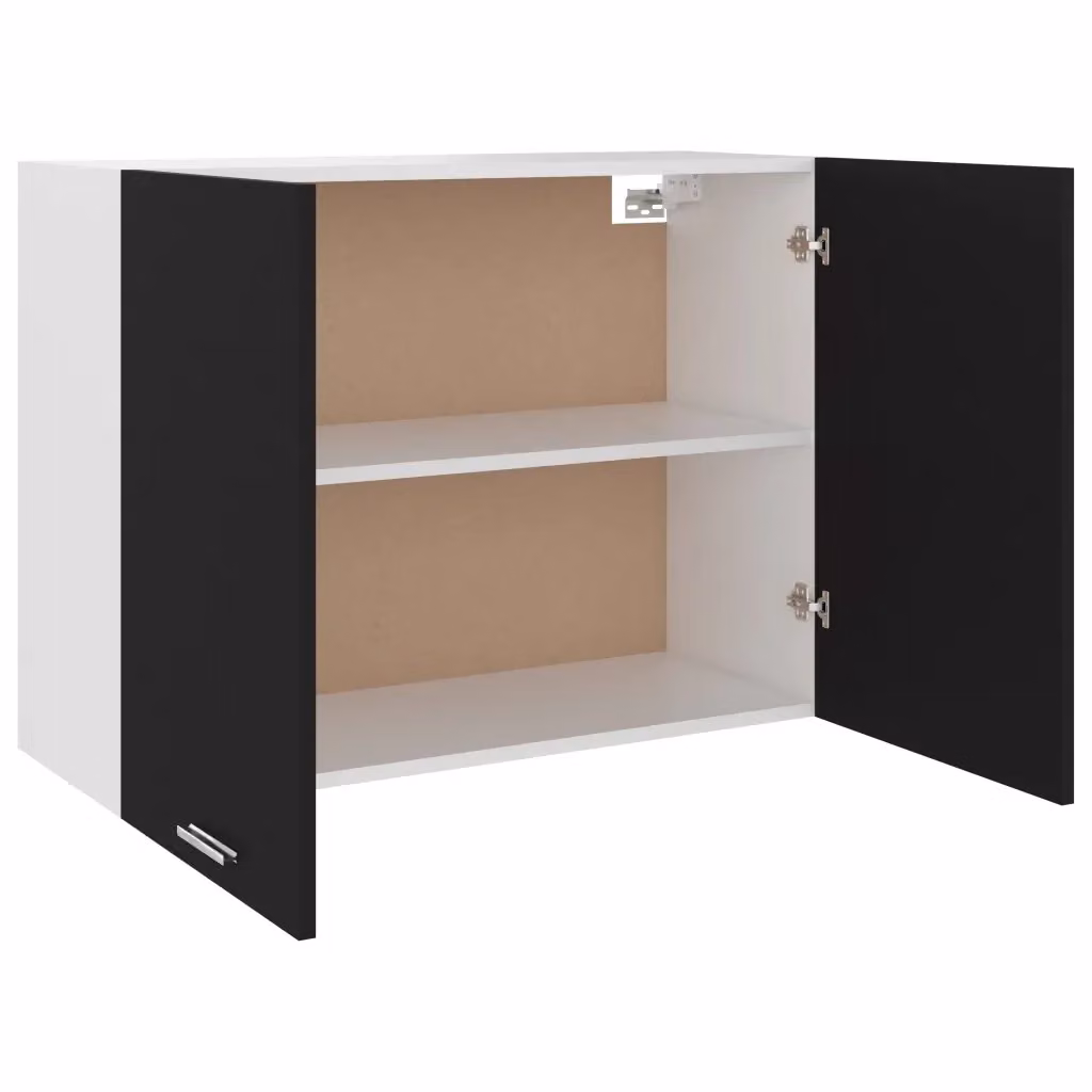 Pensile da cucina moderno HELLOSHOP26 in legno composito nero opaco L: 80 cm, P: 31 cm, H: 60 cm – 2