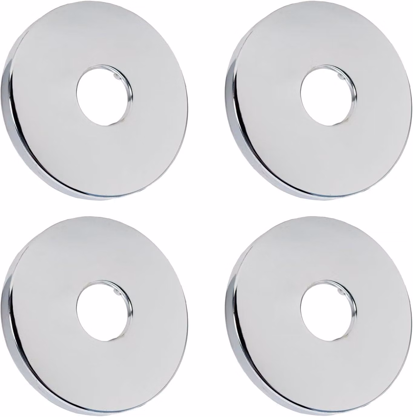 Rosette di copertura per tubi doccia, in acciaio inossidabile, confezione da 4 pezzi, dimensioni 27 mm x 90 mm x 10 mm, per impianti idraulici