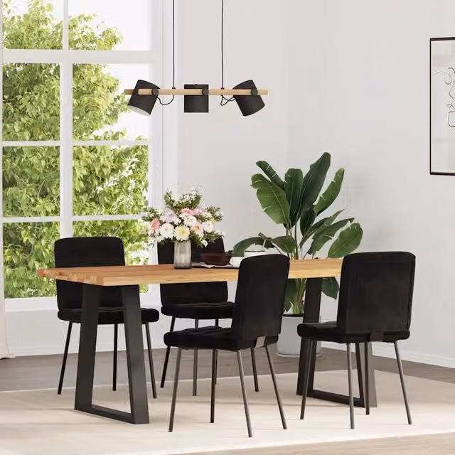 Sedie da Pranzo 4 pz Nere in Velluto 3315186