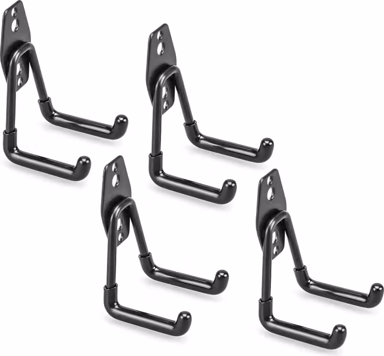 Set di 4 ganci doppi da parete (neri)