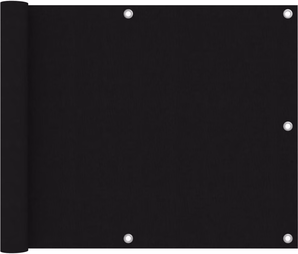 The Living Store Schermatura per balcone, nera, 75x300 cm, tessuto Oxford