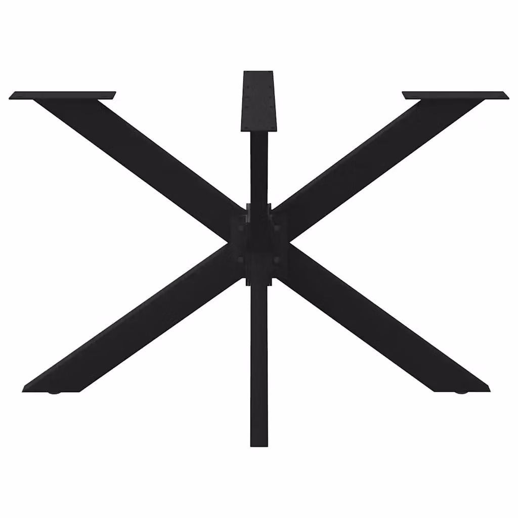 Gamba per tavolo da pranzo vidaXL a forma di ragno in metallo nero laccato con altezza regolabile L: 120 cm, P: 68 cm, H: 72-73 cm