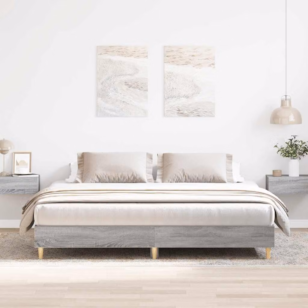 vidaXL Giroletto senza Materasso Grigio Sonoma L/P: 160 x 200 cm