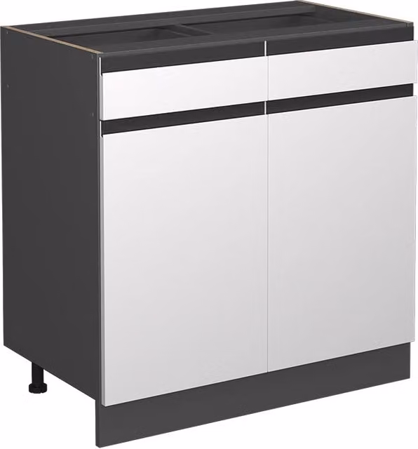 Mobiletto base per cucina Vicco R-Line Bianco/Antracite 80 cm senza piano di lavoro