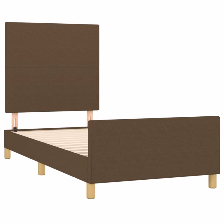 Giroletto senza Materasso Marrone Scuro 90x190 cm Tessuto