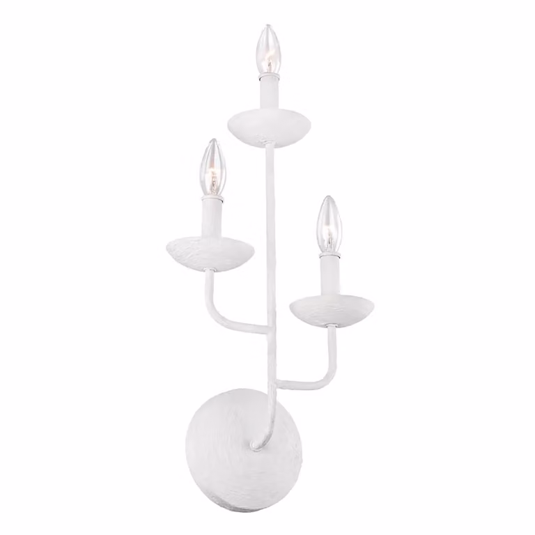 Applique Classica Annie FEISS in Acciaio Bianco Gesso con 3 Luci E14
