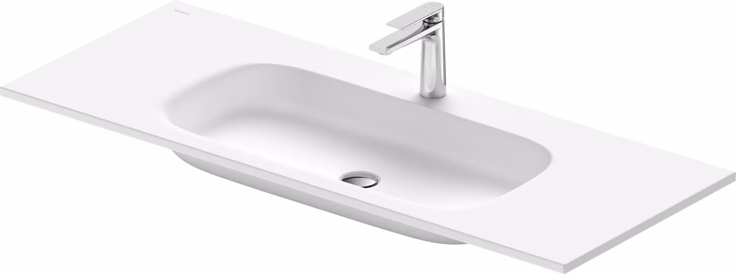 Duravit Sivida lavabo pour meuble, 1 trou de robinetterie au centre, sans trop-plein, 1220x485mm, blanc satiné, 2650033200, 2650033200