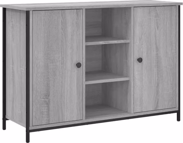 Credenza Buffet in Legno Multistrato Grigio L: 100 cm, P: 35 cm, H: 70 cm