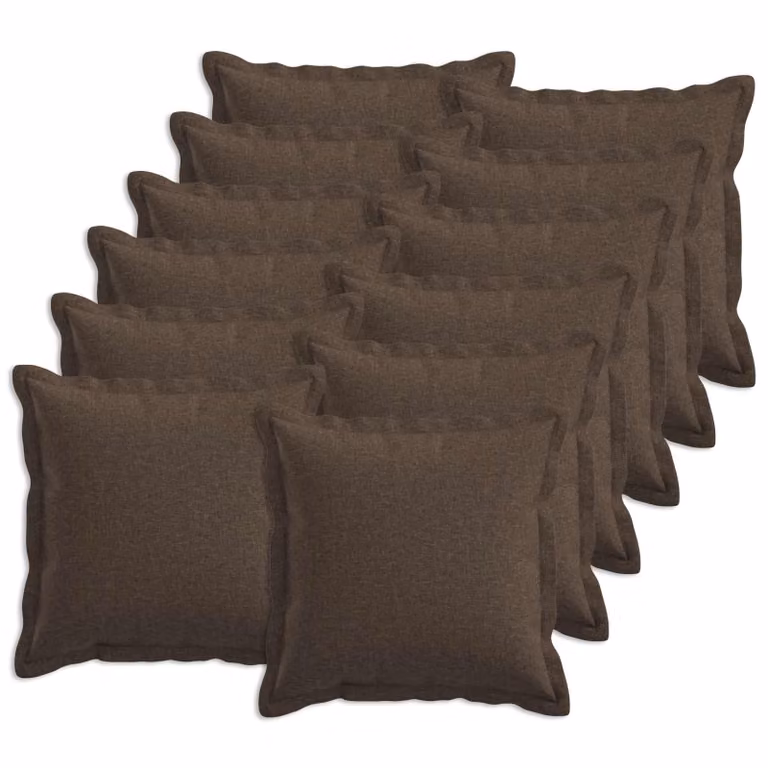 Set di 12 federe vidaXL HOUTEN color tortora, forma quadrata, L/P: 40 x 40 cm