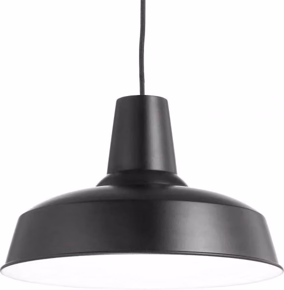 Lampada a sospensione Moby Sp1 Ideal-Lux, colore nero, design moderno in metallo e vetro con altezza regolabile