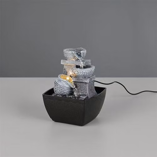 Reality Leuchten Lampada da tavolo a LED LUMA BHT 12x18x13 cm marrone