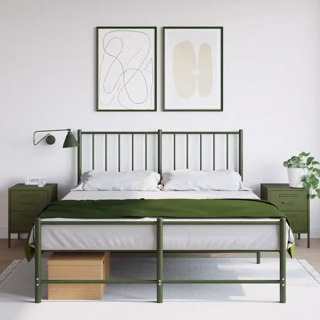 Set di 2 comodini Design Mania in metallo verde matt L 36 cm x P 39 cm x H 50,5 cm