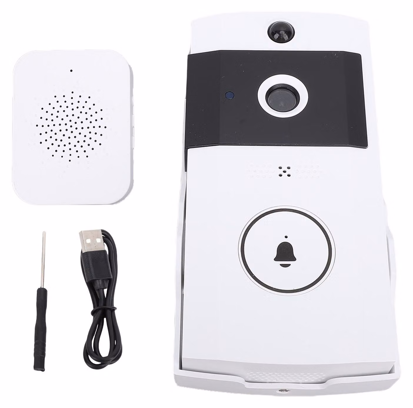 Videocitofono intelligente, grandangolo HD, audio bidirezionale, video in diretta, visione visiva, Wi-Fi a 2,4 GHz