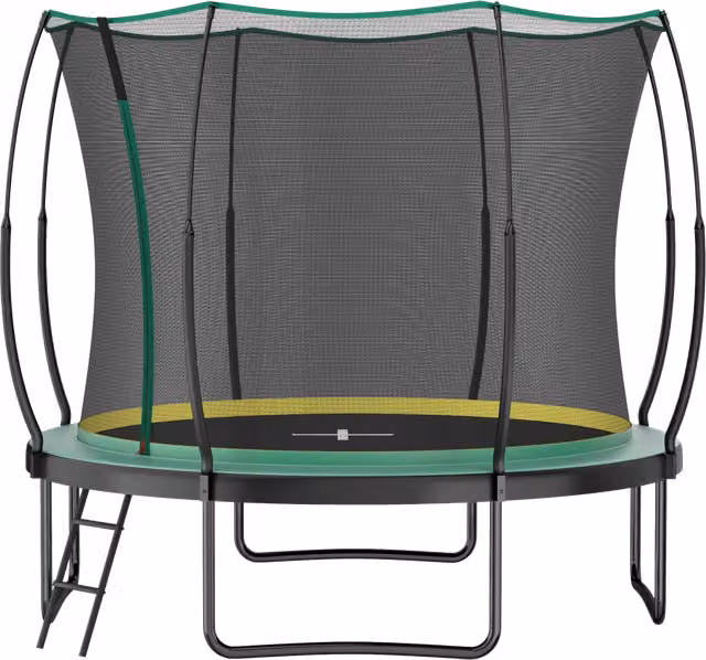 Trampolino da giardino senza molle e senza cuciture, 305 cm, con rete di sicurezza