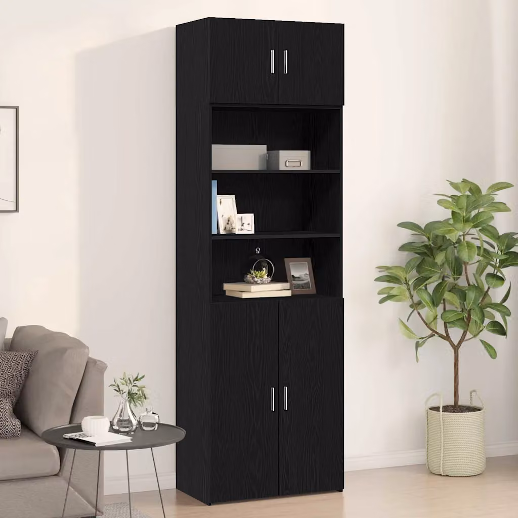 Armadietto a muro vidaXL in rovere nero e stile rustico, L 70 cm x P 42,5 cm x H 40 cm