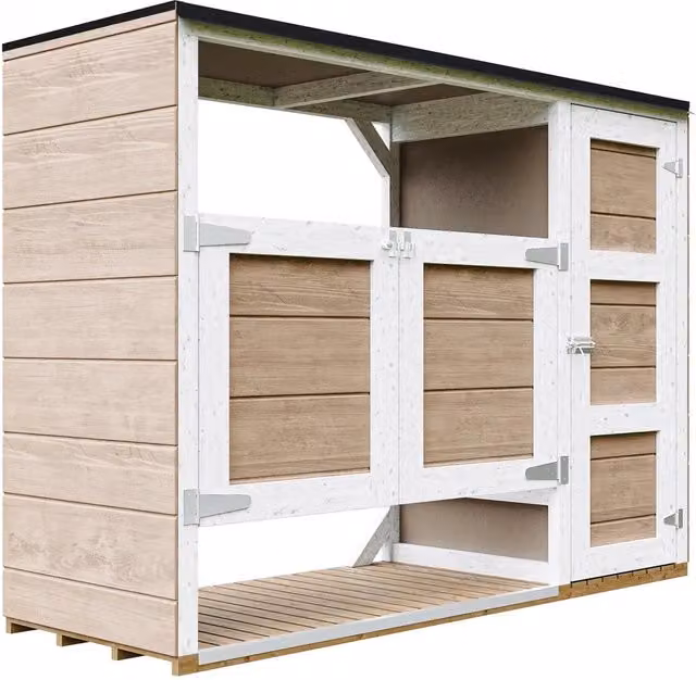 Ricovero per bidoni da giardino 2x240L TIMBELA M981A-TERRA BROWN
