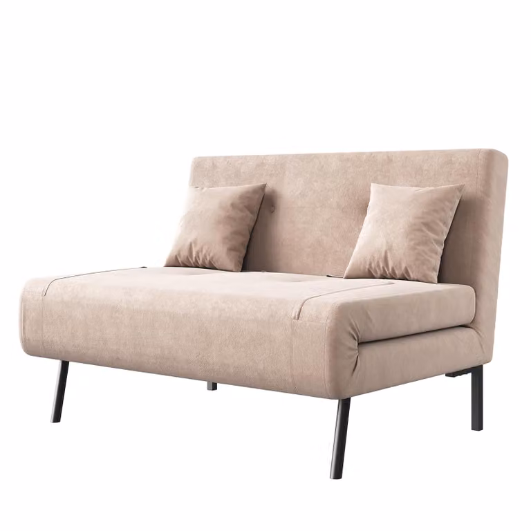 SONNI 120x80x79cm Divano letto triplo pieghevole color kaki Divano e letto in uno, schiuma ignifuga, baby fleece