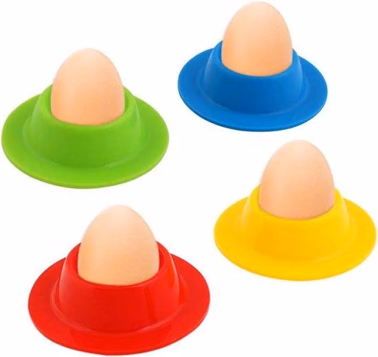 Set di 4 contenitori per uova in bambù, Ø 10 cm, altezza 2 cm, colore marrone