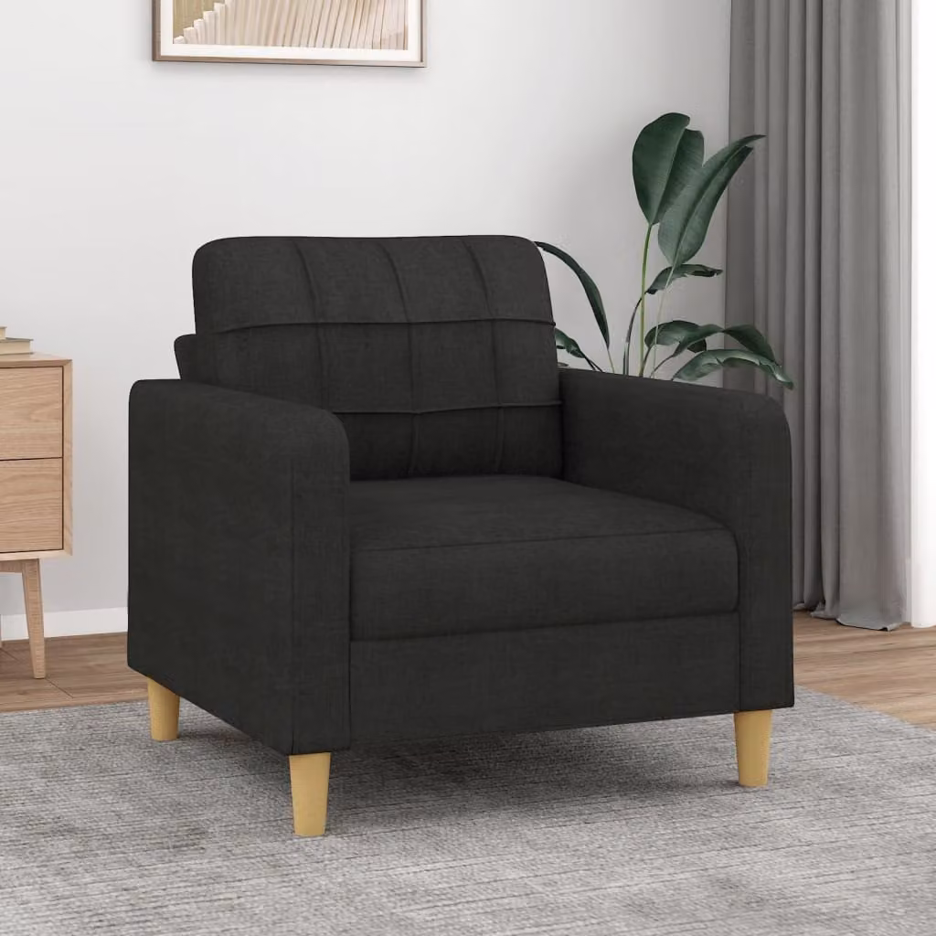 Maison Exclusive - Poltrona imbottita nera, 60 cm, rivestita in tessuto