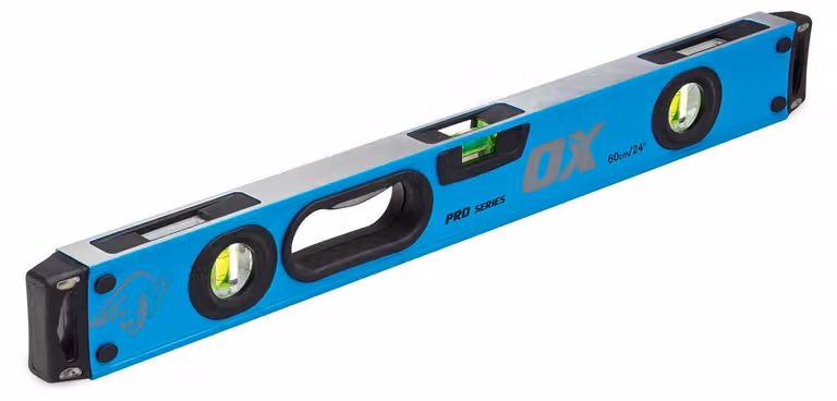 Livella a bolla da 600 mm, in alluminio, con doppia bolla e impugnature ergonomiche