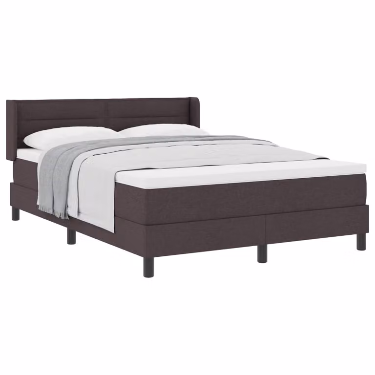 Letto a molle con testiera vidaXL in tessuto marrone scuro L: 160 cm, P: 200 cm, H: 280 cm