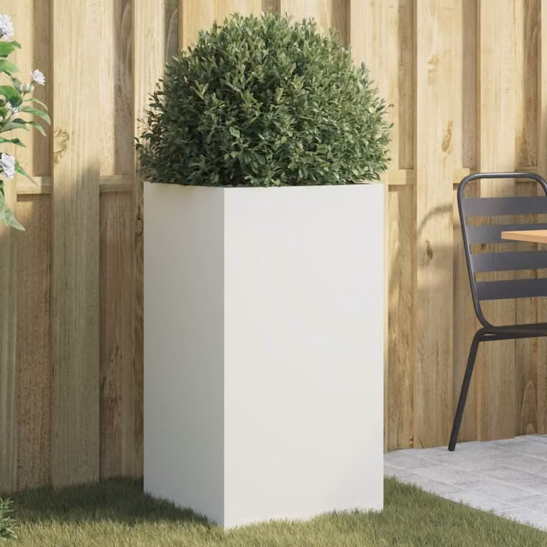 Fioriera da giardino vidaXL in acciaio bianca L: 42 cm, P: 38 cm, H: 75 cm