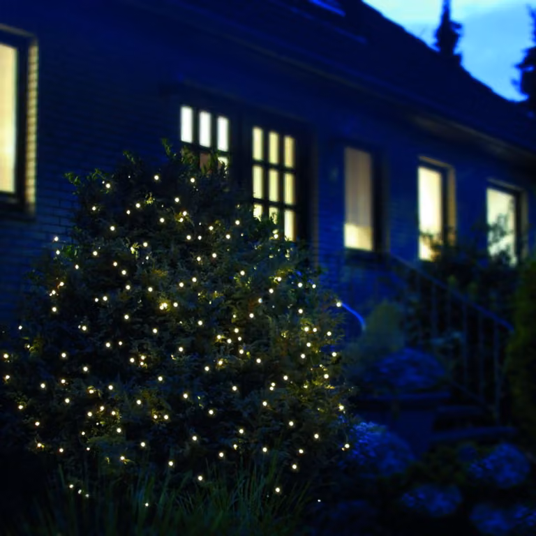 Rete luminosa a LED 360 LED bianchi caldi 4x4m per esterni incl. timer Cavo di alimentazione di 5m