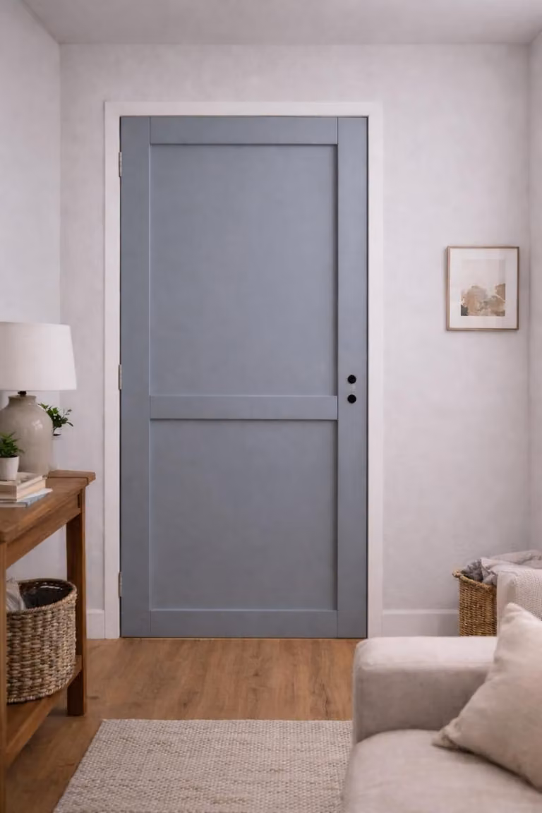 Bloc Porta Athena Grigio Chiaro 2 Pannelli H204 x L83 cm Cornice Tavola P. destra GD MENUISERIES