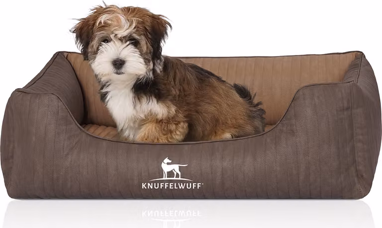 Letto ortopedico per cani Outlander in Pelle finta trapuntata al laser L marrone caffè