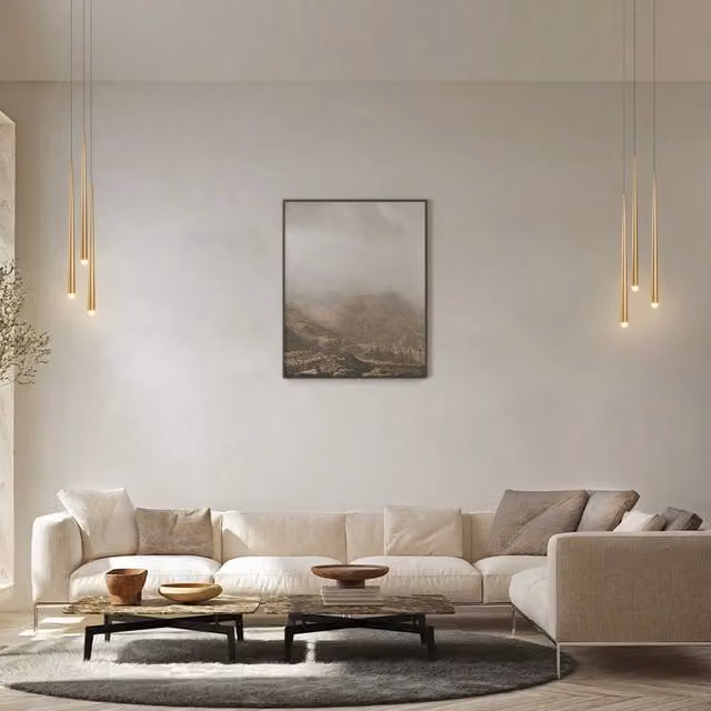 Maytoni Lampadario moderno Cascade 1 luce LED integrato nero alluminio