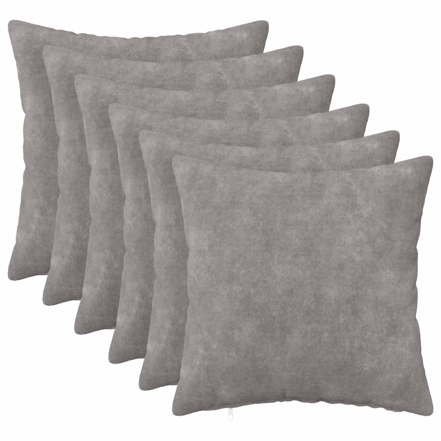 Set di 6 cuscini vidaXL HEERLEN grigio chiaro in microfibra, L/P/H: 30 x 30 x 30 cm
