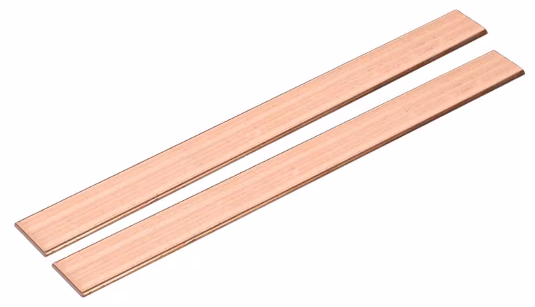 Barra piatta in rame, 1,5 mm x 25 mm x 200 mm, purezza 99,99%