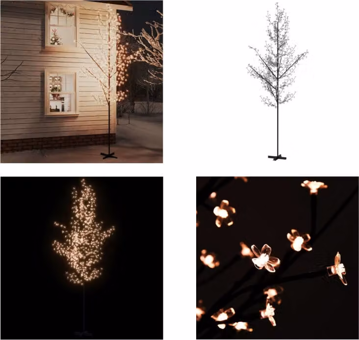 vidaXL Albero LED con fiori di ciliegio bianco caldo 672 LED 400 cm - Albero LED - Alberi LED - Albero decorativo LED - Alberi decorativi LED