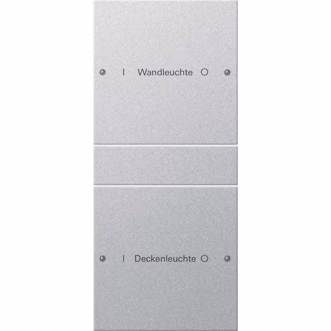 Gira 220226 Set di pulsanti a bilanciere doppio, personalizzabile, Sistema 55, colore alluminio