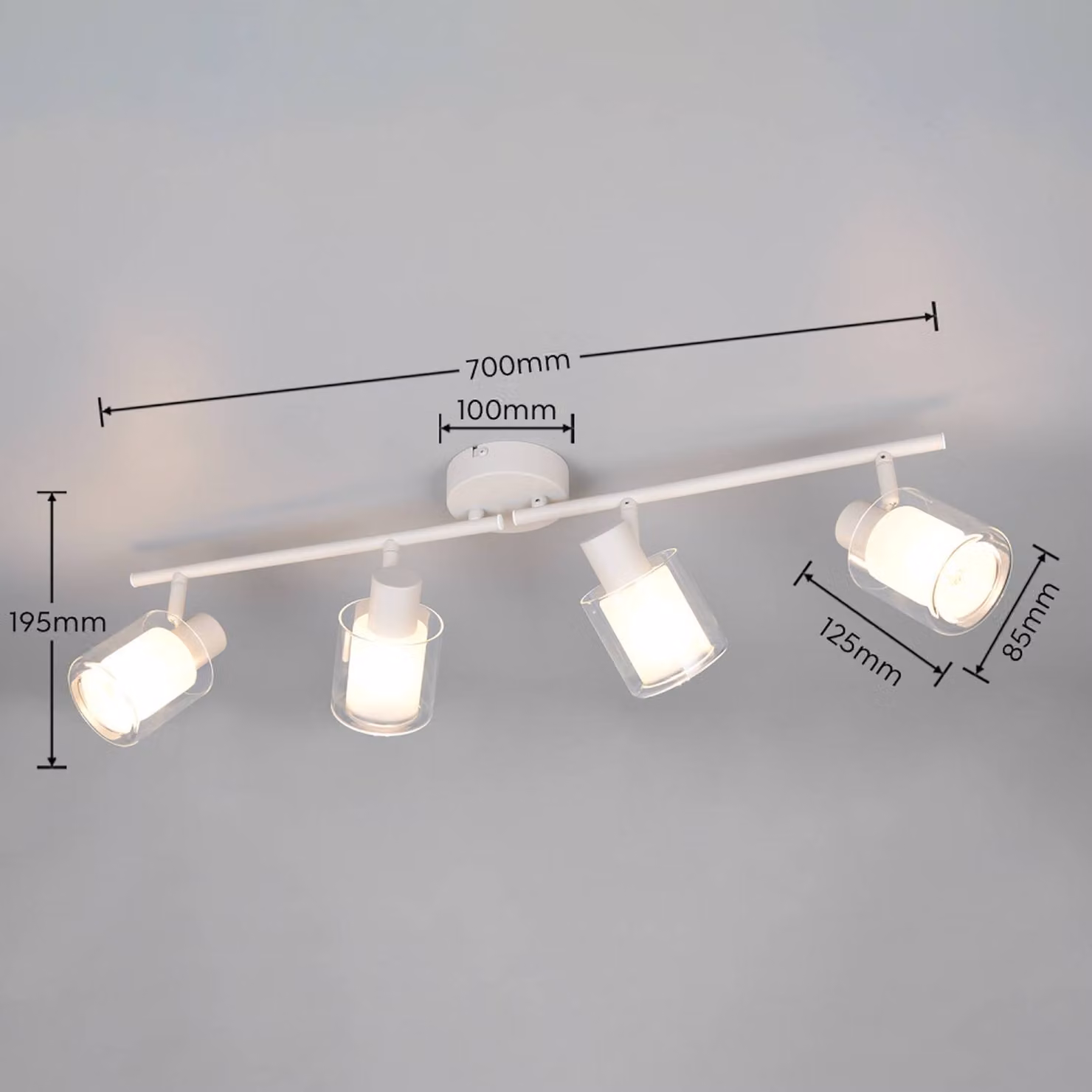 Reality Leuchten Plafoniera soffitto Neralo, dimmerabile, Alluminio / Grigio / Zincato, Soggiorno / Sala da pranzo, Metallo, Plafoniera