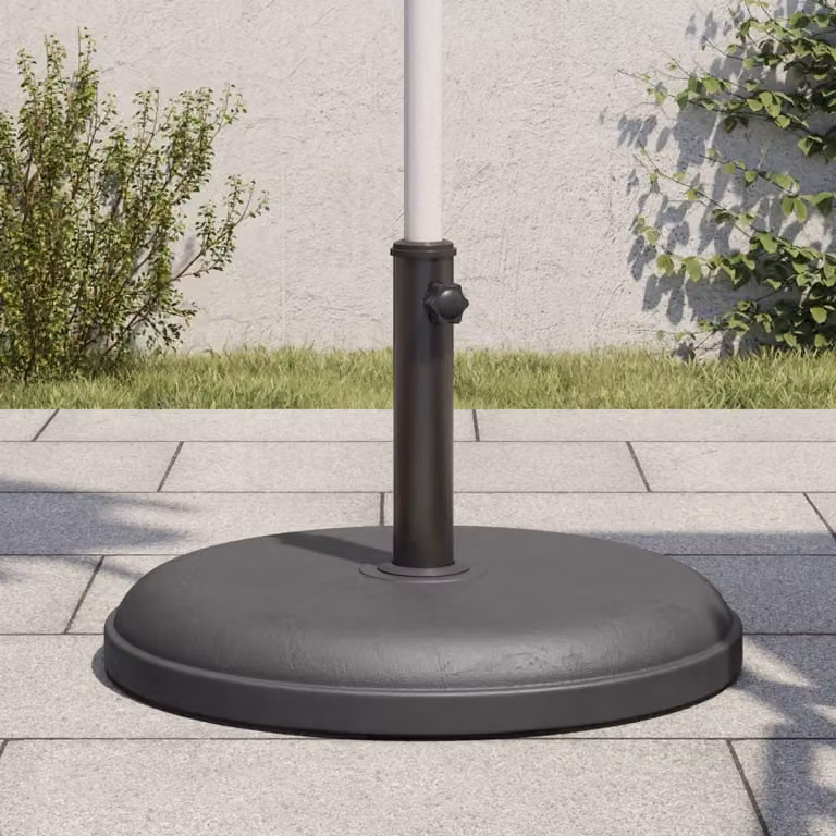 Base per ombrellone vidaXL rotonda grigia con peso di 25 kg per pali Ø32/35/38 mm