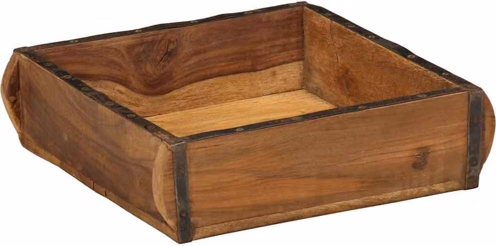 Vassoio Marrone 29 x 31 x 10 cm Legno Recuperato Massello