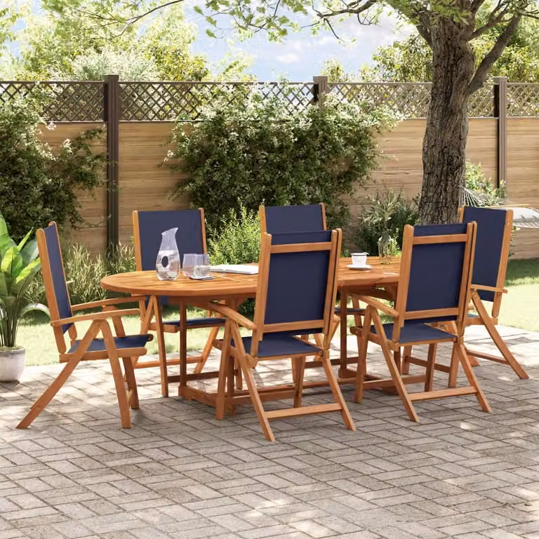 Maison Exclusive - Set da pranzo da giardino a 7 pezzi in legno massello di acacia e Textilene