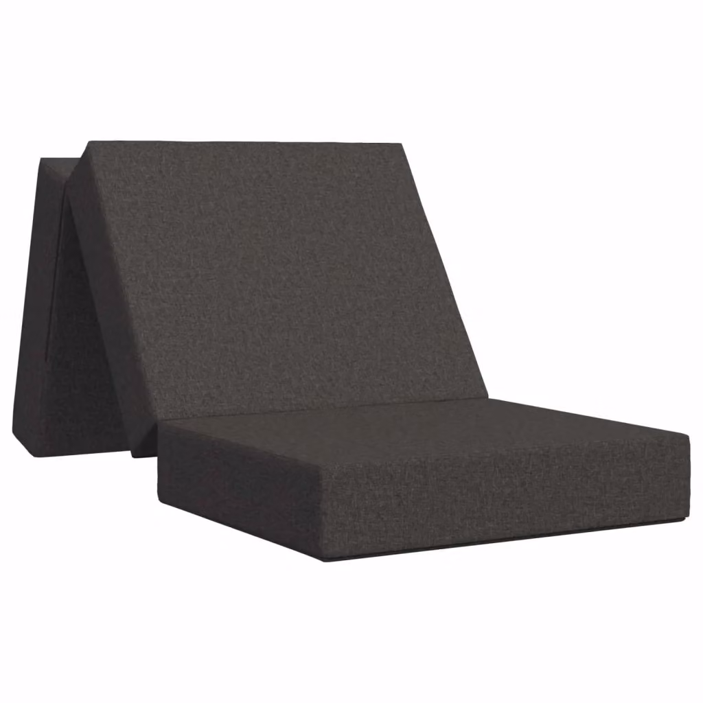 Divano Letto Pieghevole vidaXL Grigio con Rivestimento in Tessuto e Imbottitura in Schiuma L: 90 cm, P: 63 cm, H: 45 cm – 2