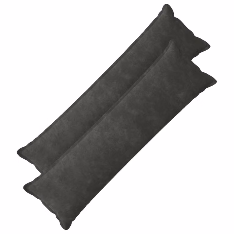 Set di 2 federe vidaXL HOUTEN in microfibra color antracite, L 145 cm x P 40 cm