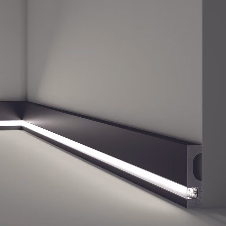Modanatura a pavimento NMC IL11 BLACK WALLSTYL Noel Marquet Modanatura decorativa Modanatura decorativa Illuminazione indiretta stile moderno colore nero 2 m