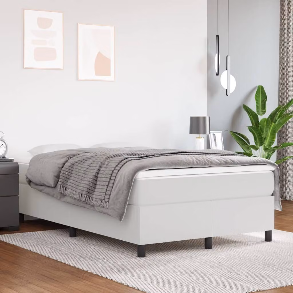 Maison Exclusive - Struttura letto boxspring bianca 120x200 cm in ecopelle