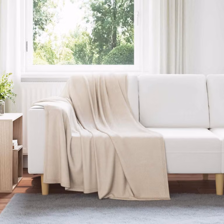 Set di 24 coperte in pile vidaXL beige per adulti L 170 cm x P 130 cm