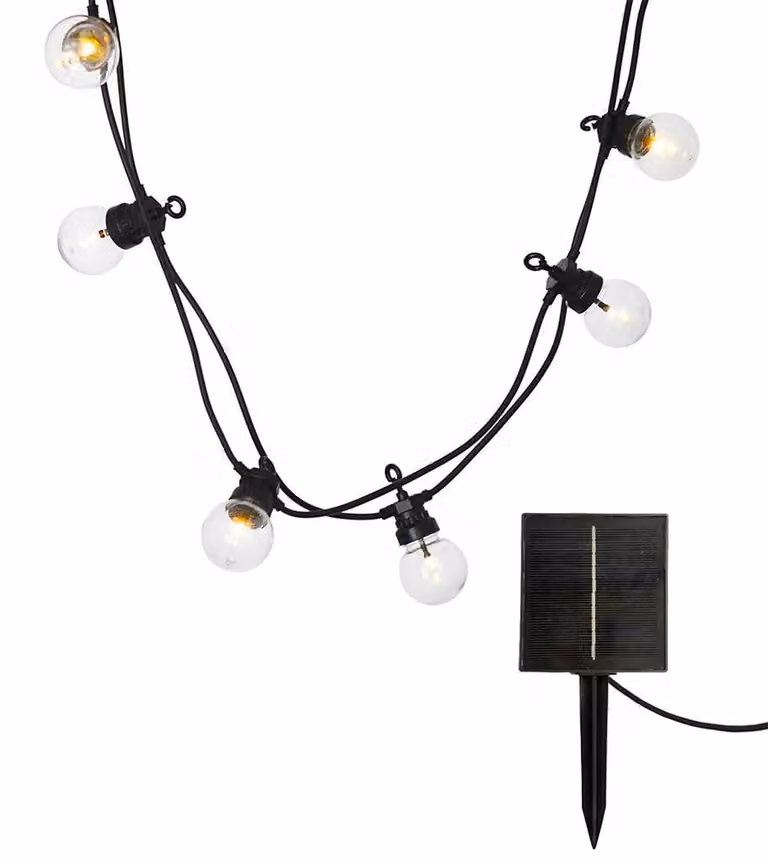 Catena luminosa solare, 20 luci a LED, luce bianco caldo, 9 metri, con possibilità di collegamento in serie
