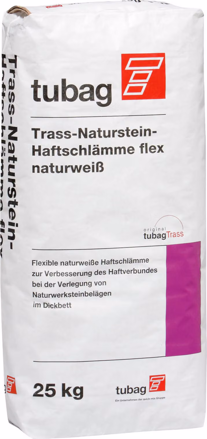 tubag TNH-flex Trass-Natursteinhaftschlämme naturweiß 25kg