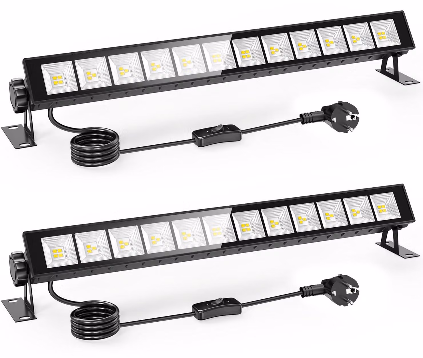 Set di 2 faretti LED da esterno, 30 W, 5000 lumen, 6500 K (bianco freddo), grado di protezione IP66